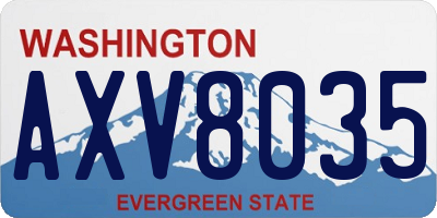 WA license plate AXV8035