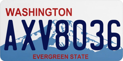 WA license plate AXV8036