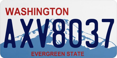 WA license plate AXV8037