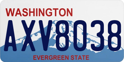 WA license plate AXV8038