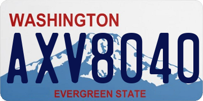 WA license plate AXV8040