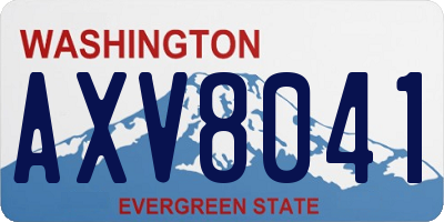 WA license plate AXV8041