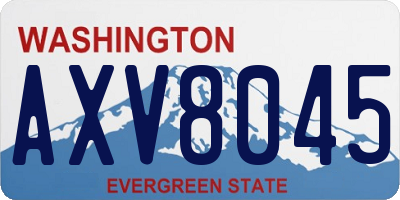 WA license plate AXV8045