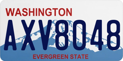WA license plate AXV8048