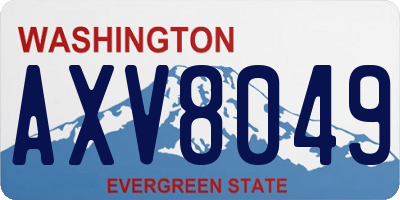 WA license plate AXV8049