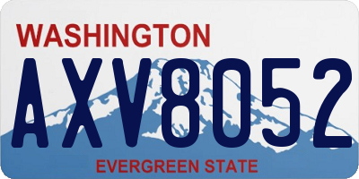 WA license plate AXV8052