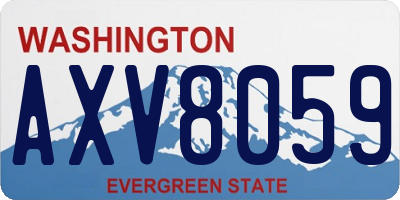 WA license plate AXV8059