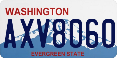 WA license plate AXV8060