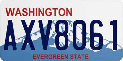 WA license plate AXV8061