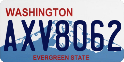WA license plate AXV8062