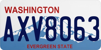 WA license plate AXV8063
