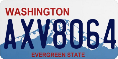WA license plate AXV8064