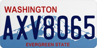 WA license plate AXV8065