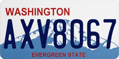 WA license plate AXV8067