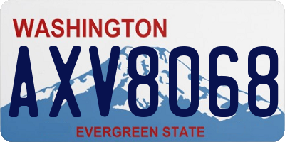 WA license plate AXV8068
