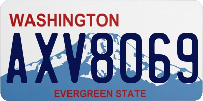 WA license plate AXV8069