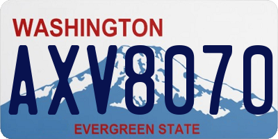WA license plate AXV8070