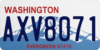 WA license plate AXV8071