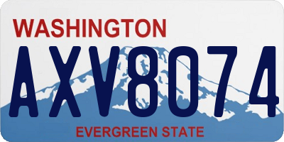 WA license plate AXV8074