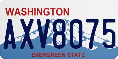 WA license plate AXV8075