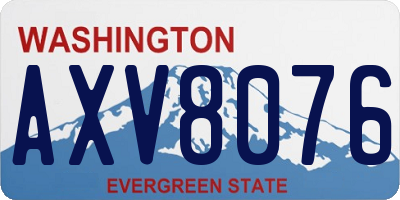 WA license plate AXV8076