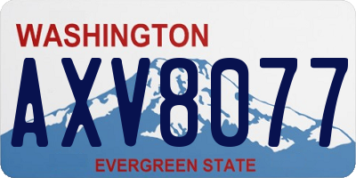 WA license plate AXV8077