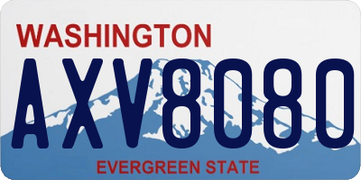 WA license plate AXV8080