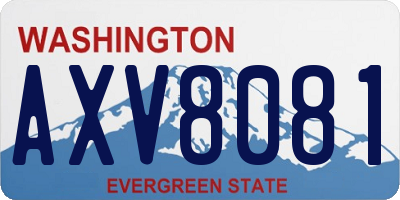 WA license plate AXV8081