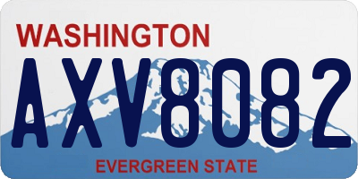 WA license plate AXV8082