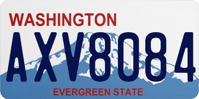 WA license plate AXV8084