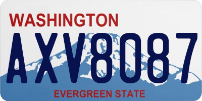 WA license plate AXV8087