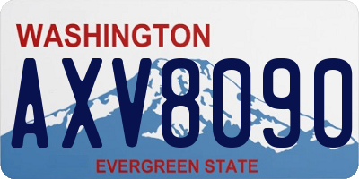 WA license plate AXV8090