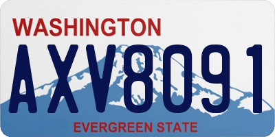 WA license plate AXV8091