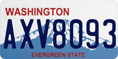 WA license plate AXV8093