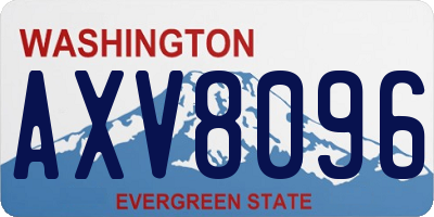 WA license plate AXV8096