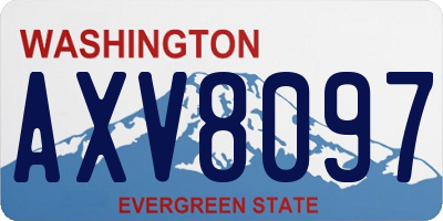 WA license plate AXV8097