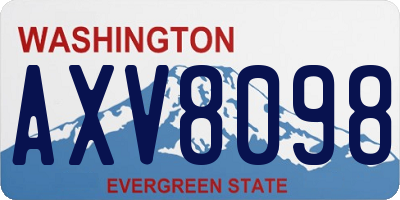WA license plate AXV8098