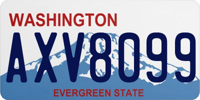 WA license plate AXV8099