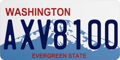 WA license plate AXV8100