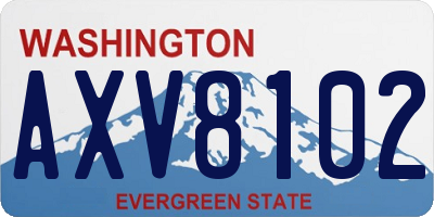 WA license plate AXV8102