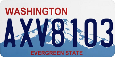 WA license plate AXV8103