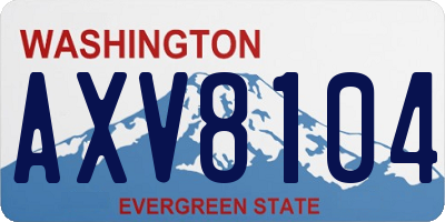 WA license plate AXV8104