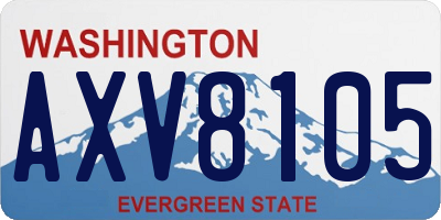 WA license plate AXV8105