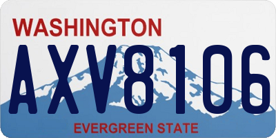 WA license plate AXV8106