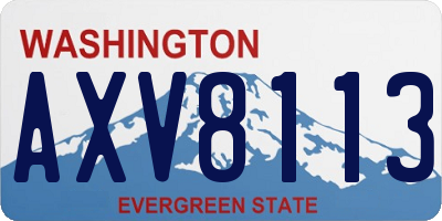 WA license plate AXV8113