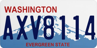 WA license plate AXV8114