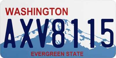 WA license plate AXV8115