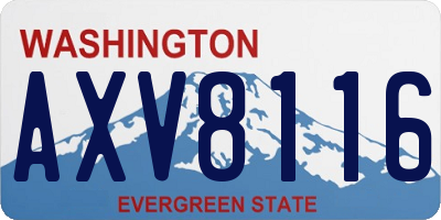 WA license plate AXV8116