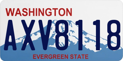 WA license plate AXV8118