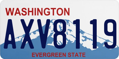 WA license plate AXV8119